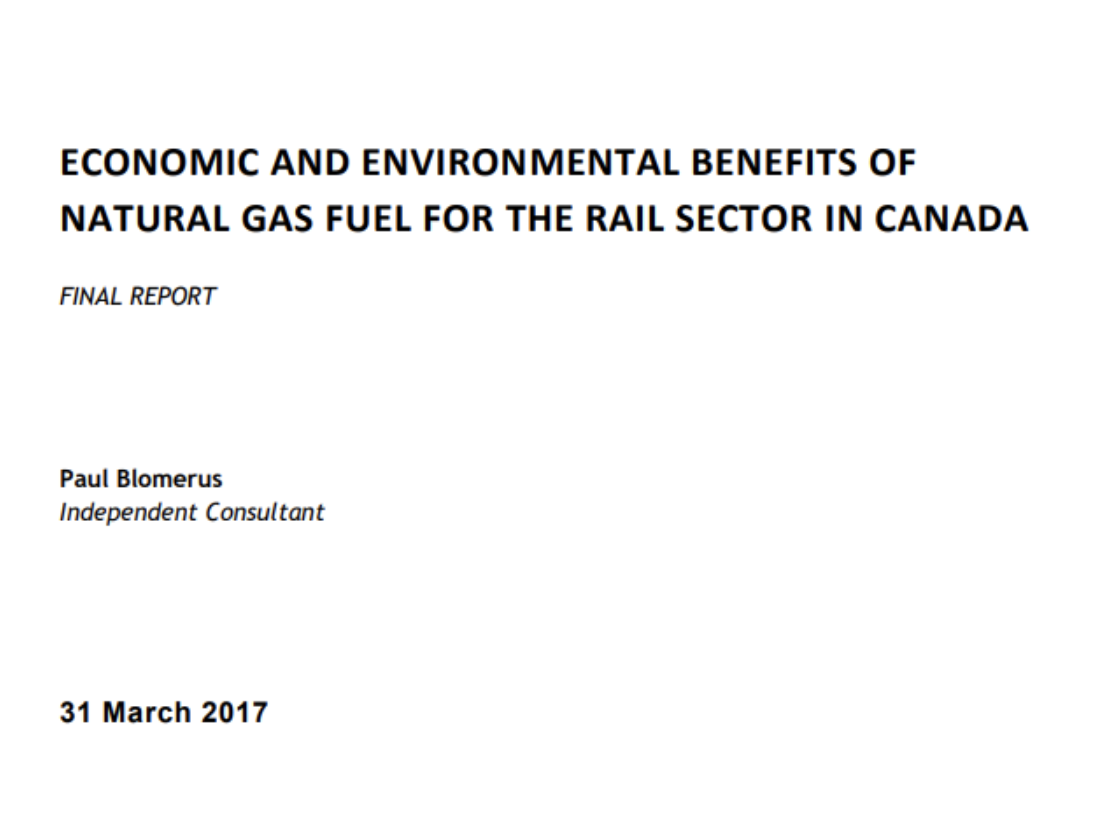 Economic and Environmental Benefits of Natural Gas Fuel for the Rail Sector in Canada